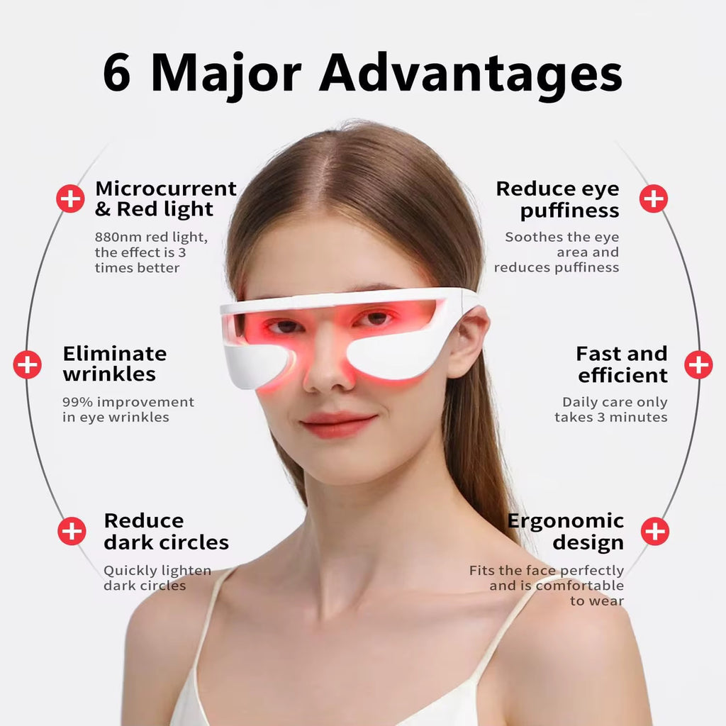 EMS Red LED Light Therapy Eye Massager - Anti-Aging Eye Treatment