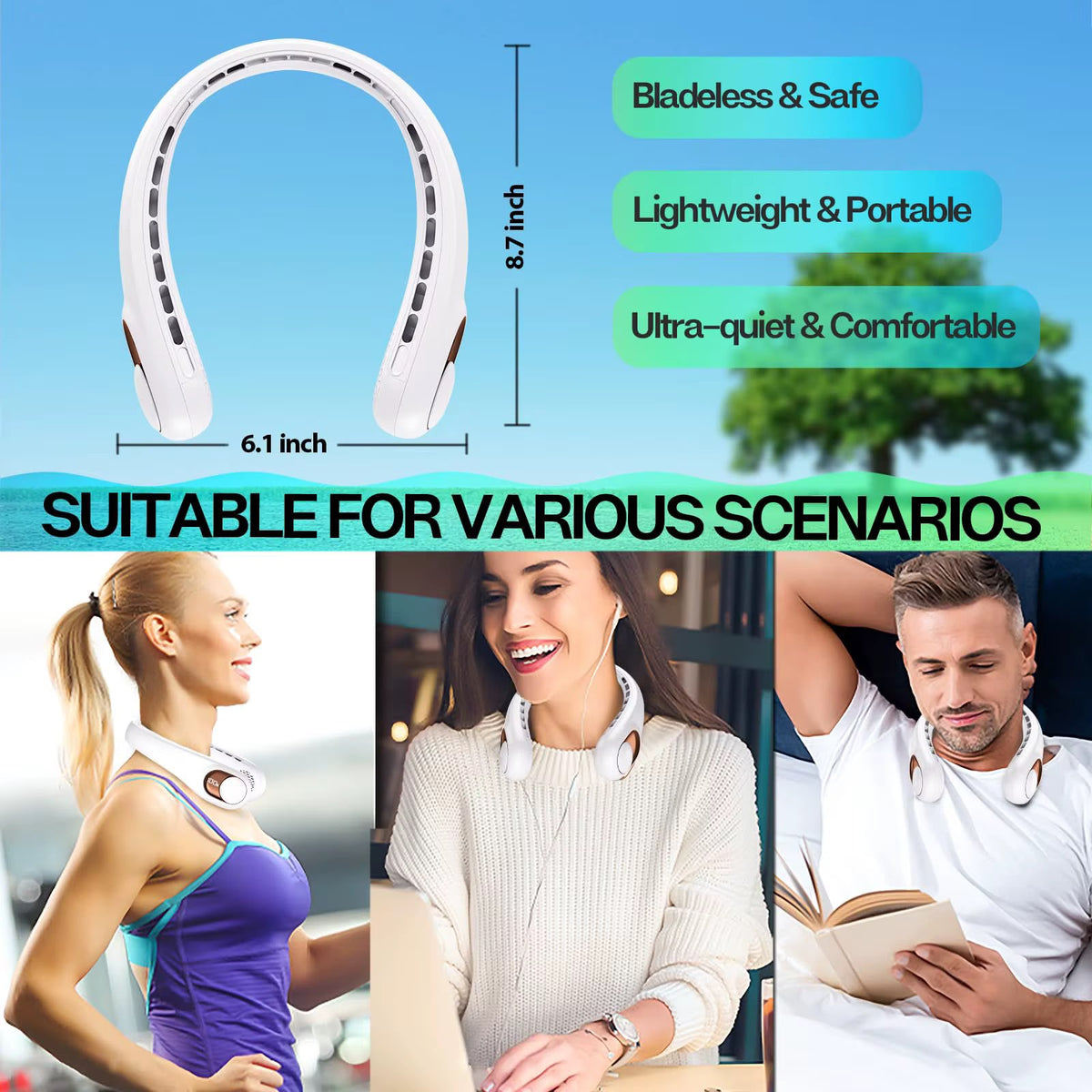 Nexora AirFlow™ — Wearable Cooling Neck Fan