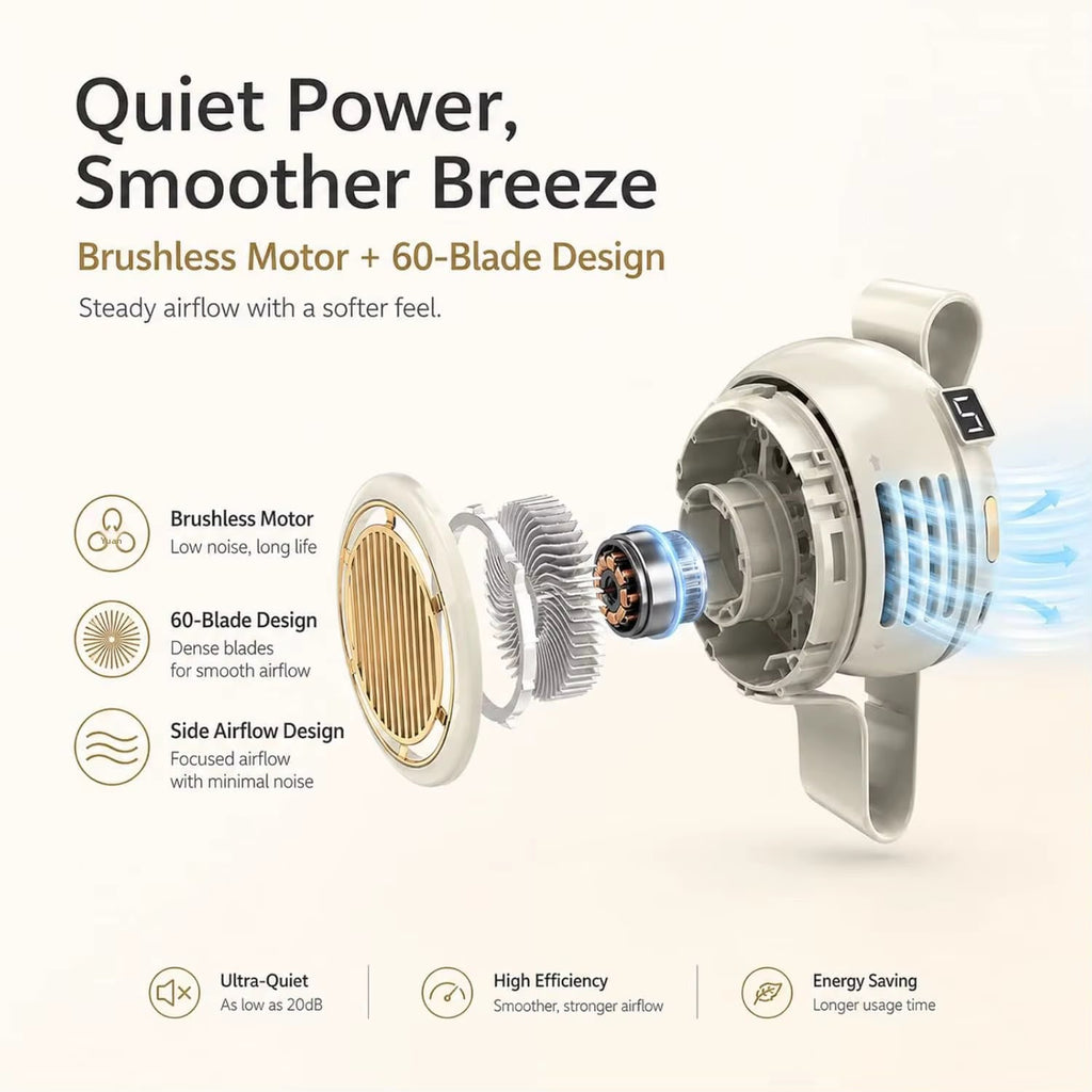 Nexora BreezeClip™ — Personal Cooling Fan