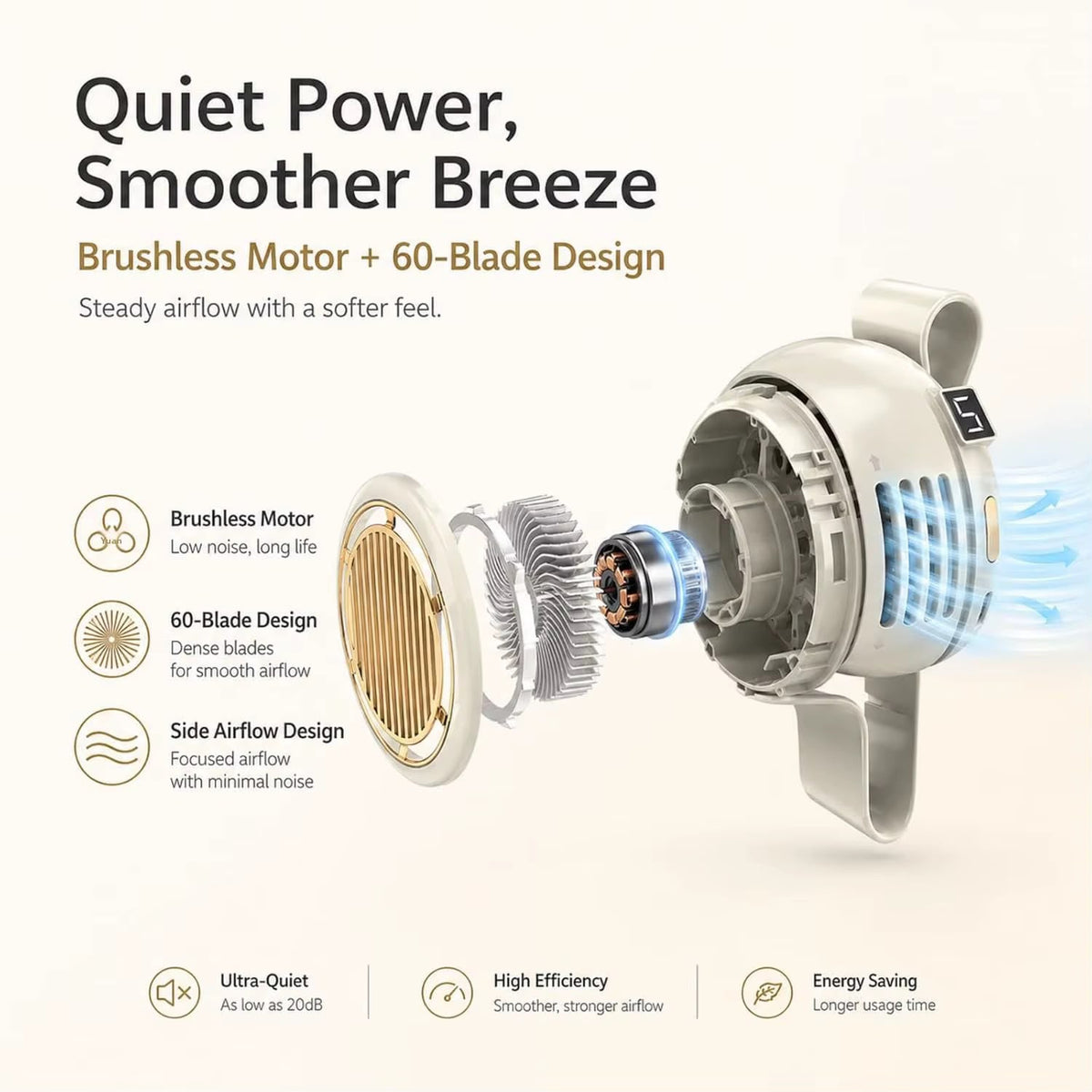 Nexora BreezeClip™ — Personal Cooling Fan